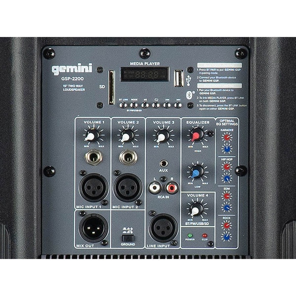 Main product image for Gemini GSP-2200 15" High Powered Active DJ PA Speaker Pack235-168
